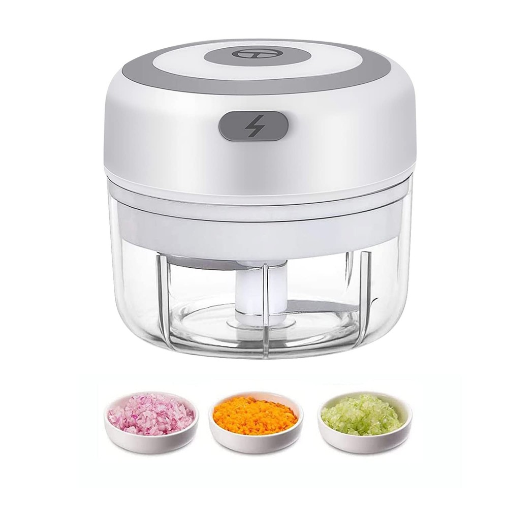 Mini Chopper 100ML, Electric Garlic Mincer, Portable, White