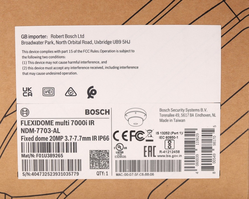 Bosch NDM-7703-AL Multi-Sensor IP Security Camera