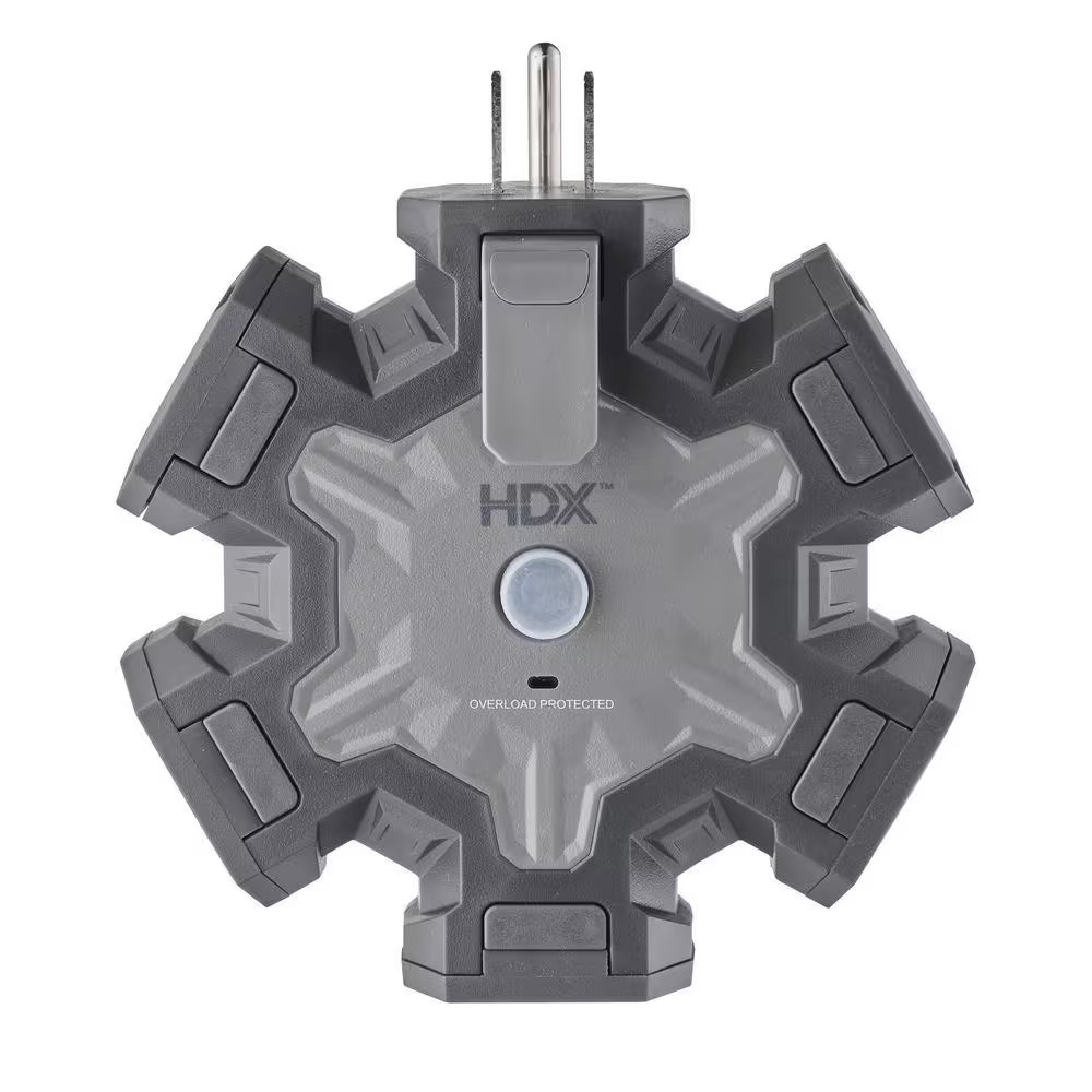 15 Amp 5 Outlets Power Hub, Grey