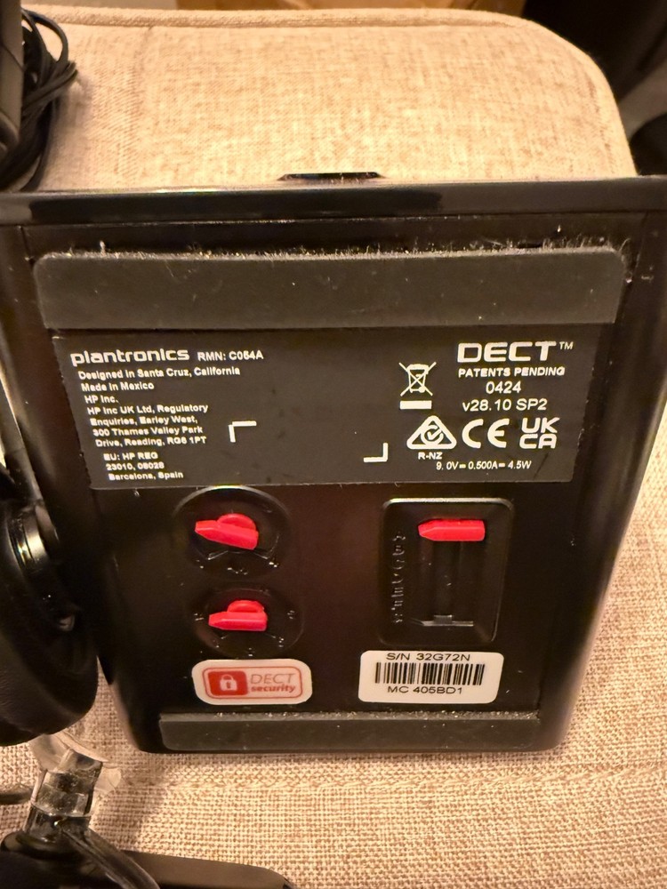 PLANTRONICS Poly CS540 Wireless DECT2 Headset Black,