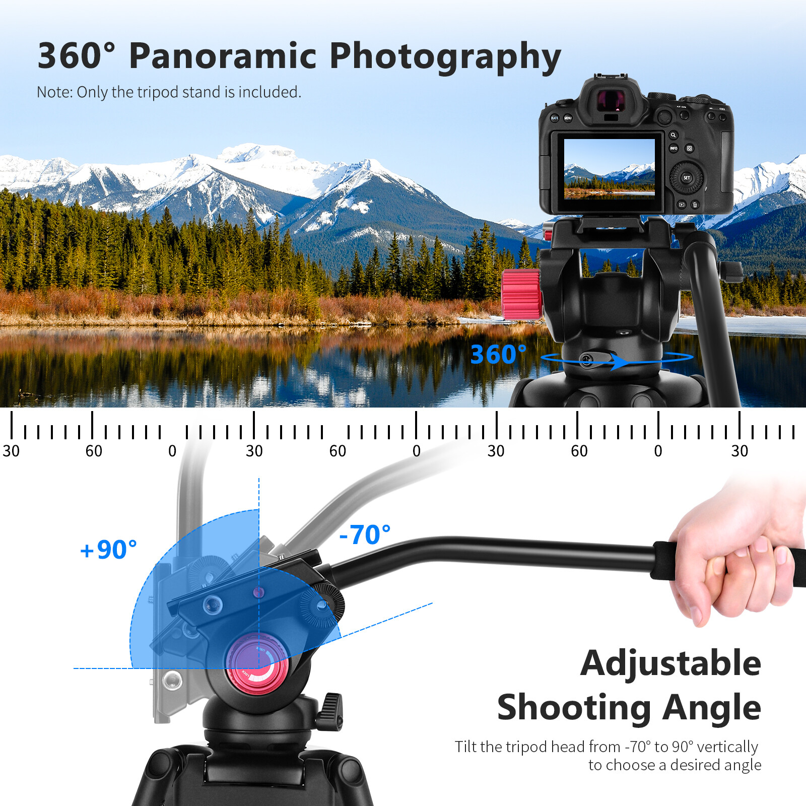 Neewer 79”/200cm Video Tripod Heavy Duty Aluminum Alloy Camera Tripod Stand