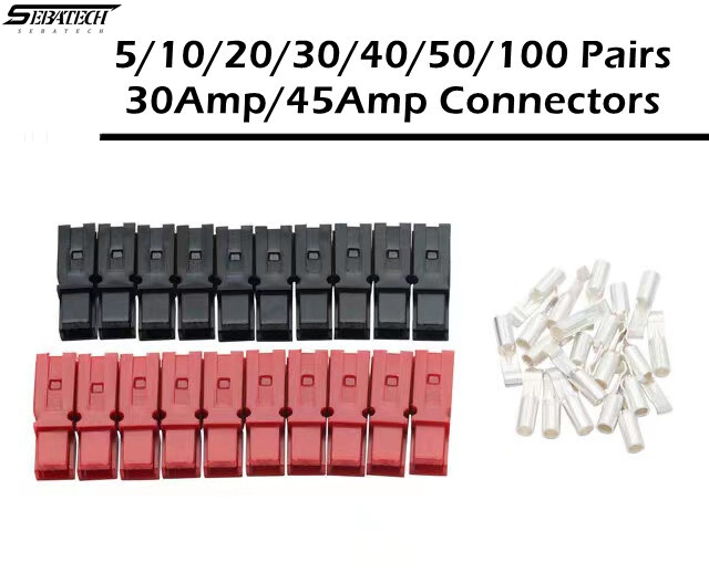 5/10/20/30/40/50/100 Pairs 30 Amp 45 Amp Plug fits Anderson Powerpole Connector