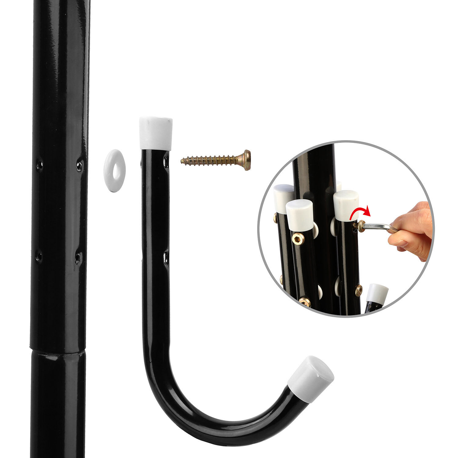 Coat Rack Hat Bag Stand Tree Clothes Hanger Umbrella Holder 12 Hooks Organizer