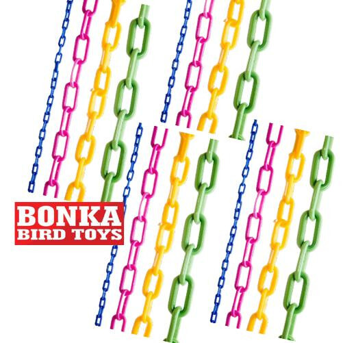 Assorted 36-Inch Colored Plastic Chain Bird Toy Making Craft Part Projects