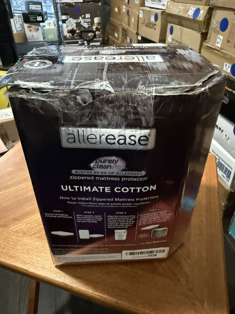 AllerEase Ultimate King Mattress Protector Cotton Waterproof Allergen Barrier