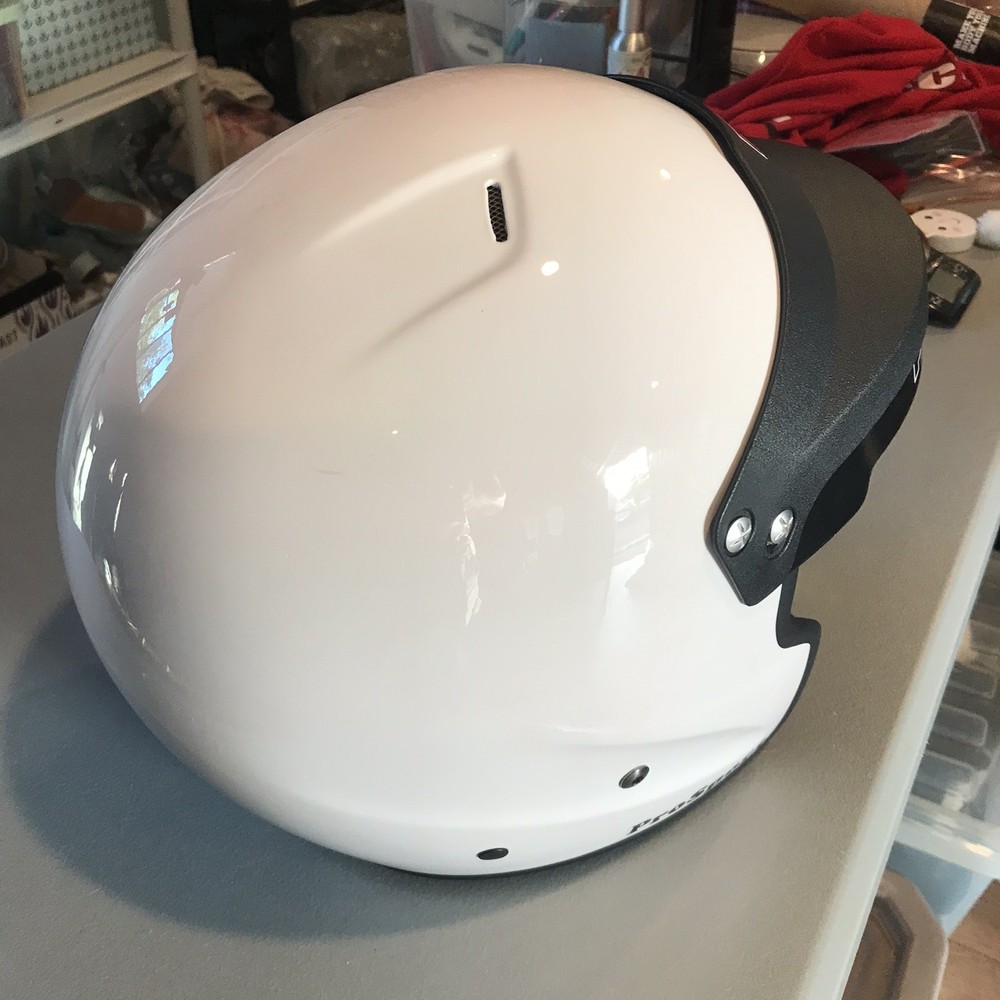 Pyrotect SA2015 Open Face Racing Helmet XS White Composite DOT w/ Box EUC