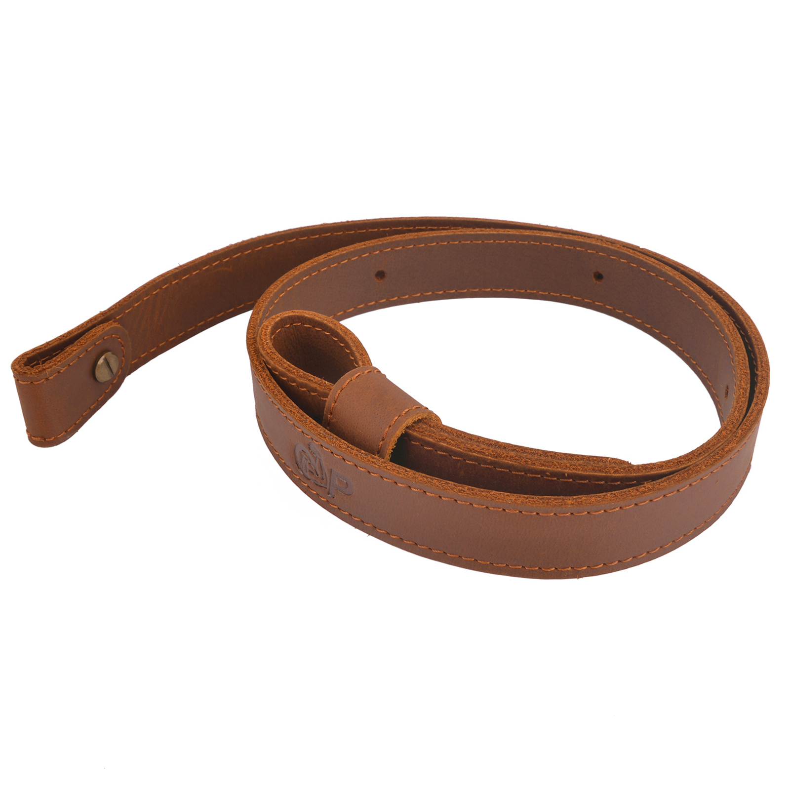 Buffalo Hide Leather Rifle Sling _Crazy Horse /Brown_Adjust Handmade_1 inch Wide