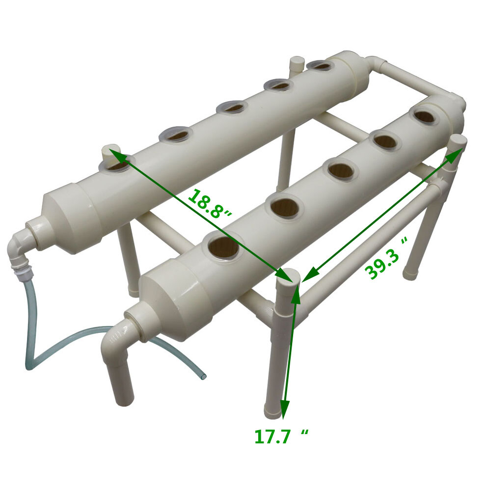 Indoor Hydroponic System Single Layer two Pipes Vegetable Growing Kit PVC Pipe
