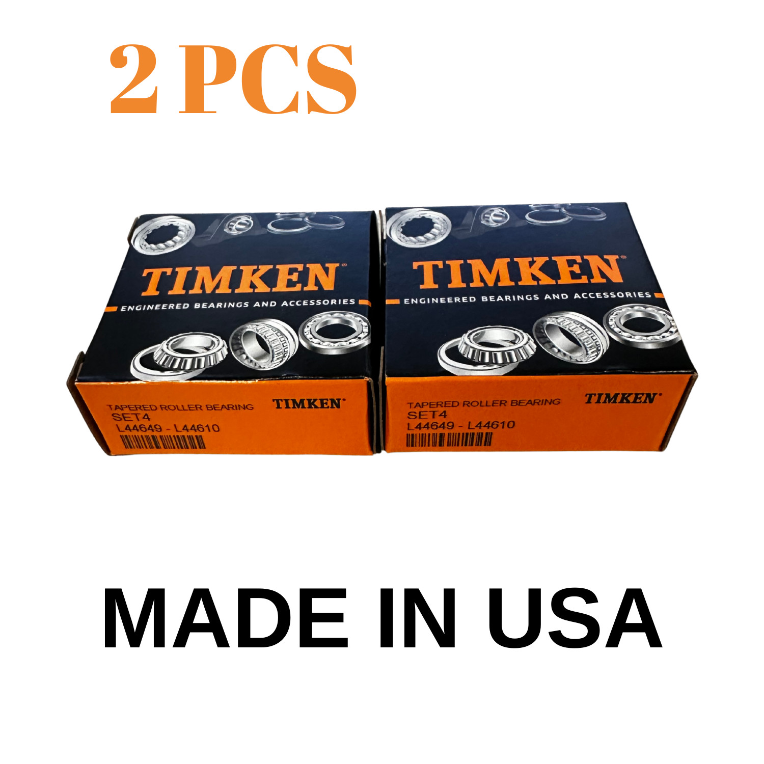 (2PCS) TIMKEN SET4 (L44649/L44610) Cup&Cone Bearing & Race Set