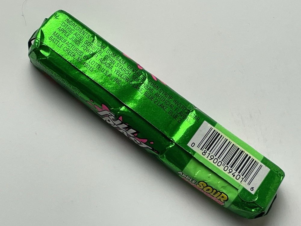 1990’s Lotte Apple Sour Explosion Liquid Centered Bubble Gum Pack Unopened