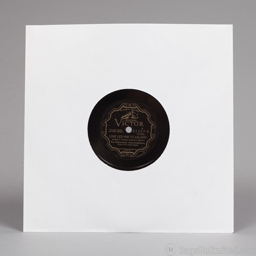 Bags Unlimited S10W - 10 Inch 78 RPM Paper Record Sleeves - 50 Count (White) [Ne