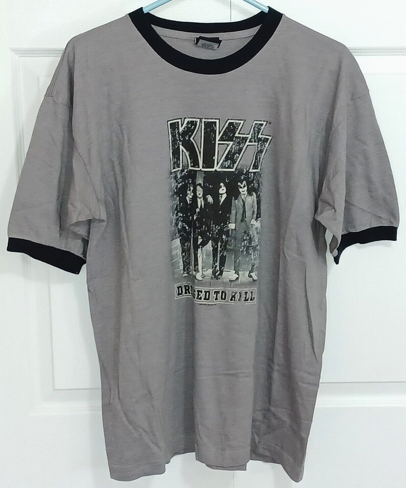 KISS 2004 XL Unworn Dressed To Kill Distressed Ringer Shirt Ace Frehley Stanley
