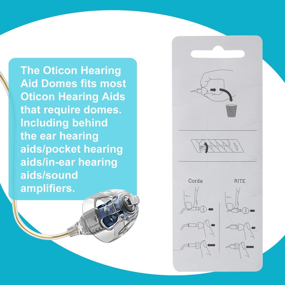 Universal Replacement Hearing Aid Domes Compatible with Oticon 8mm 2 Packs