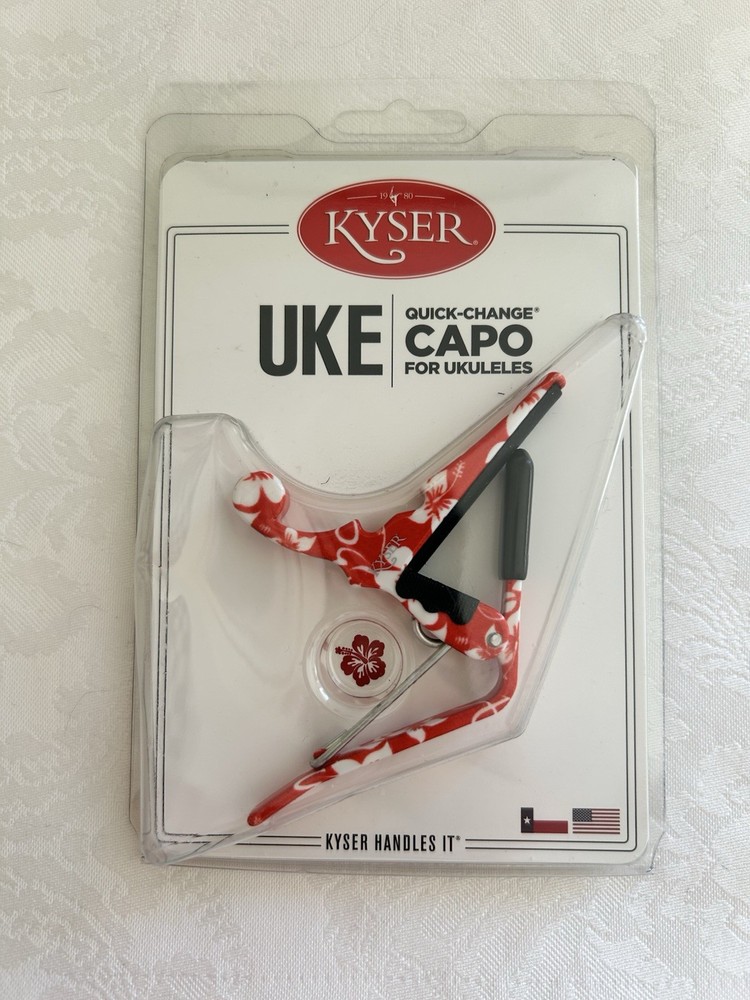 KYSER Quick-Change CAPO For Uke/Ukelele/Bango/Mandolin Red HIBISCUS