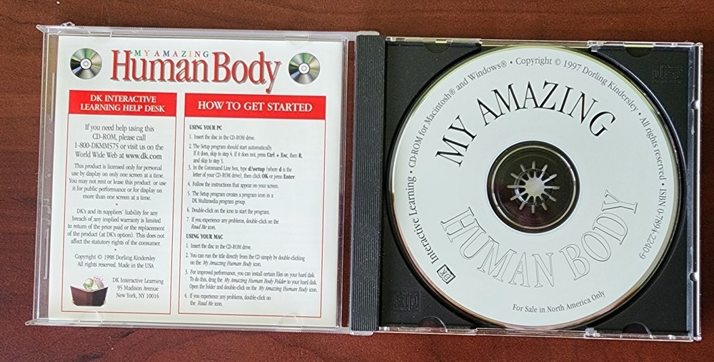 Scholastic DK My Amazing Human Body CD-ROM Software Windows Mac Educational