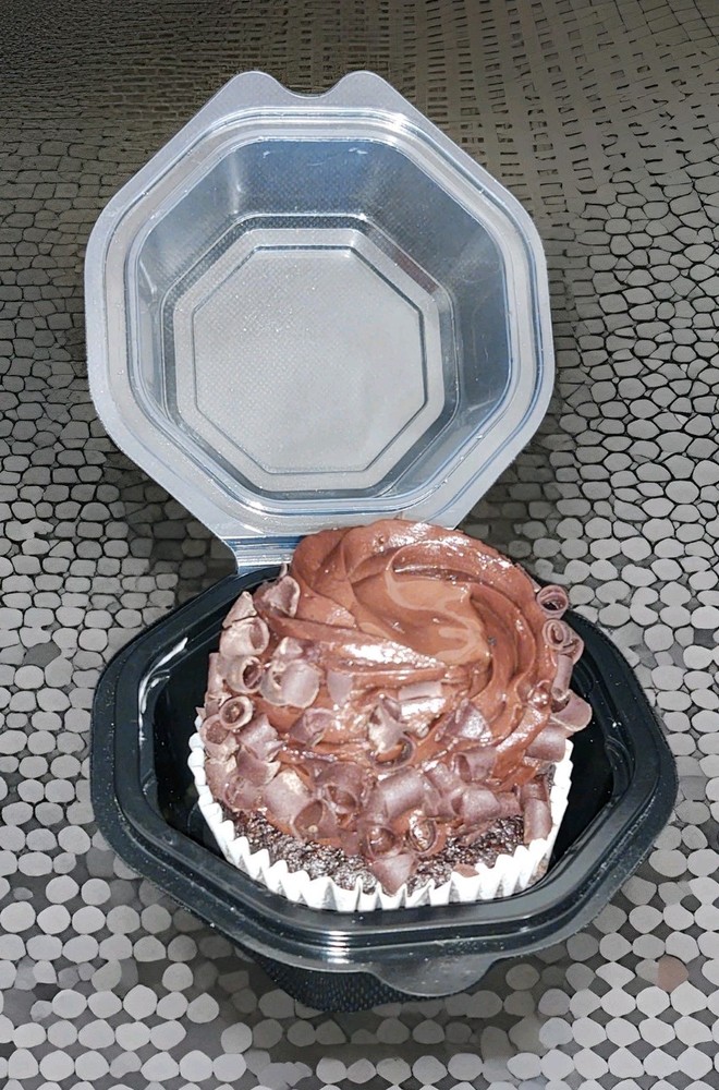 Cupcake Containers Solo® OctaView® Creative Carryouts® Hinged Clear & Black