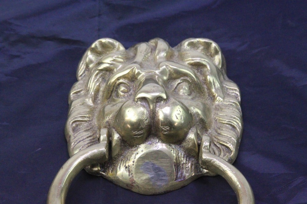 Antique Solid Brass Lion Door Knocker Heavy Duty