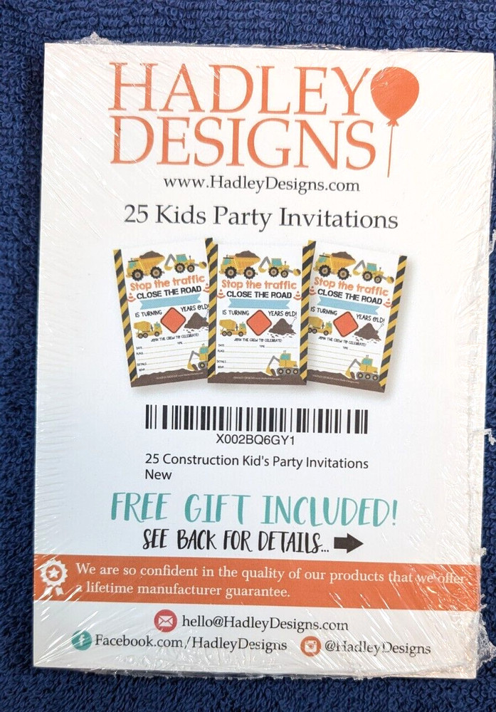 Hadley Designs 25 Kids Party Invitations