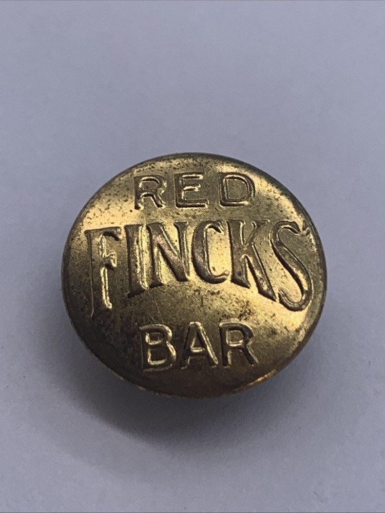Vintage Red Finks Bar Button