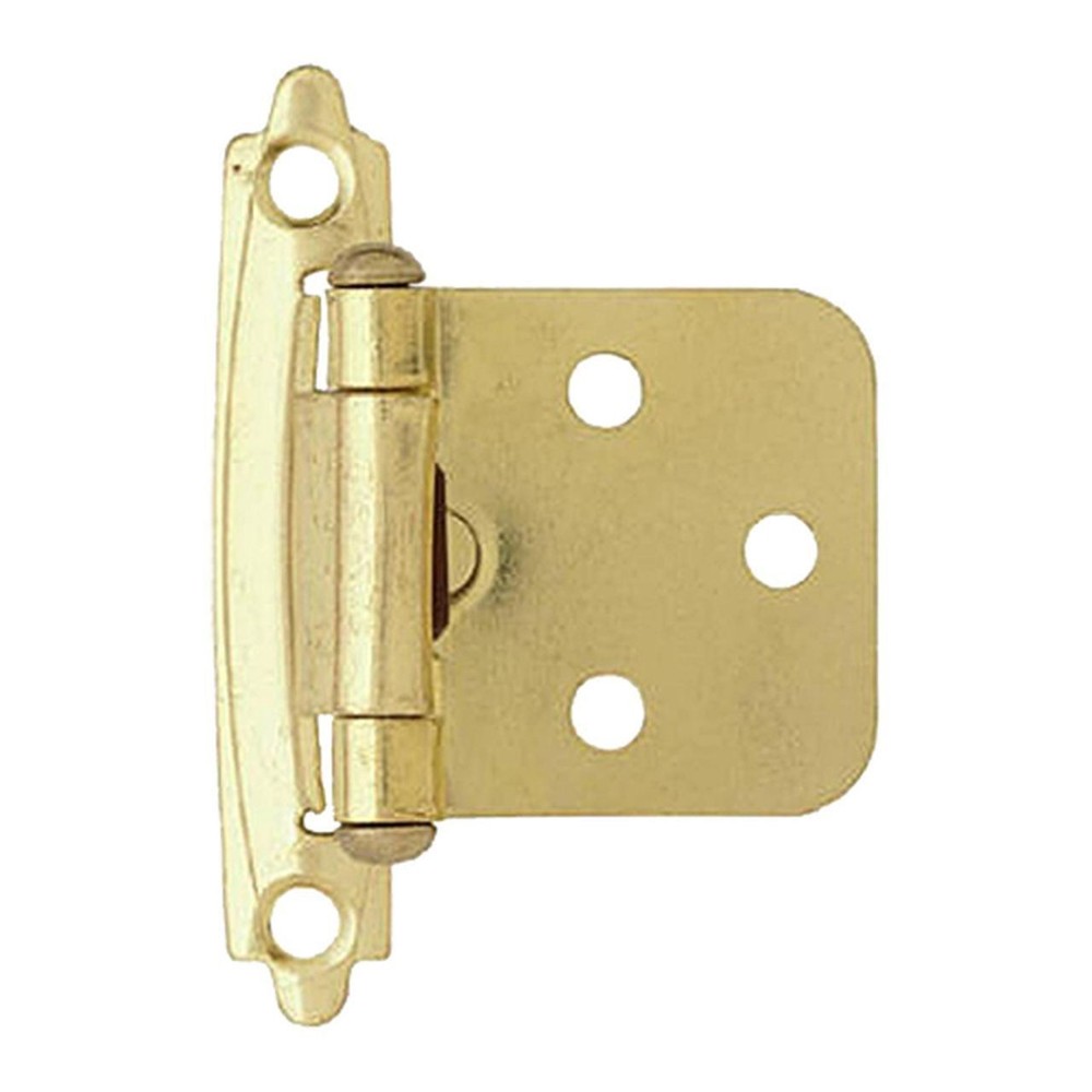 Pair Variable Overlay Self Closing Bright Brass Hinges