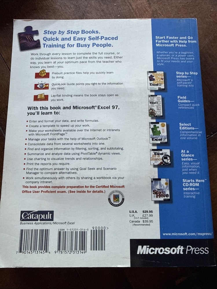 Microsoft Excel 97 Self-Study Kit with CD-ROM