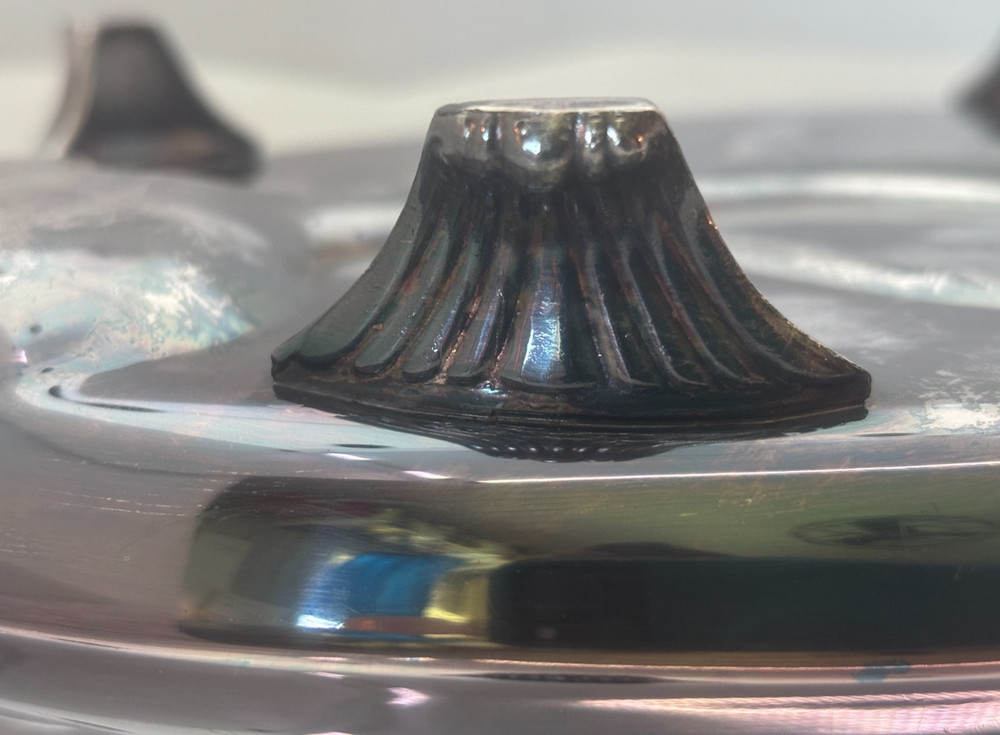 Lot of 2 Vintage Silverplated Footed Trays CASTLETON 4810 and POOLE 3209