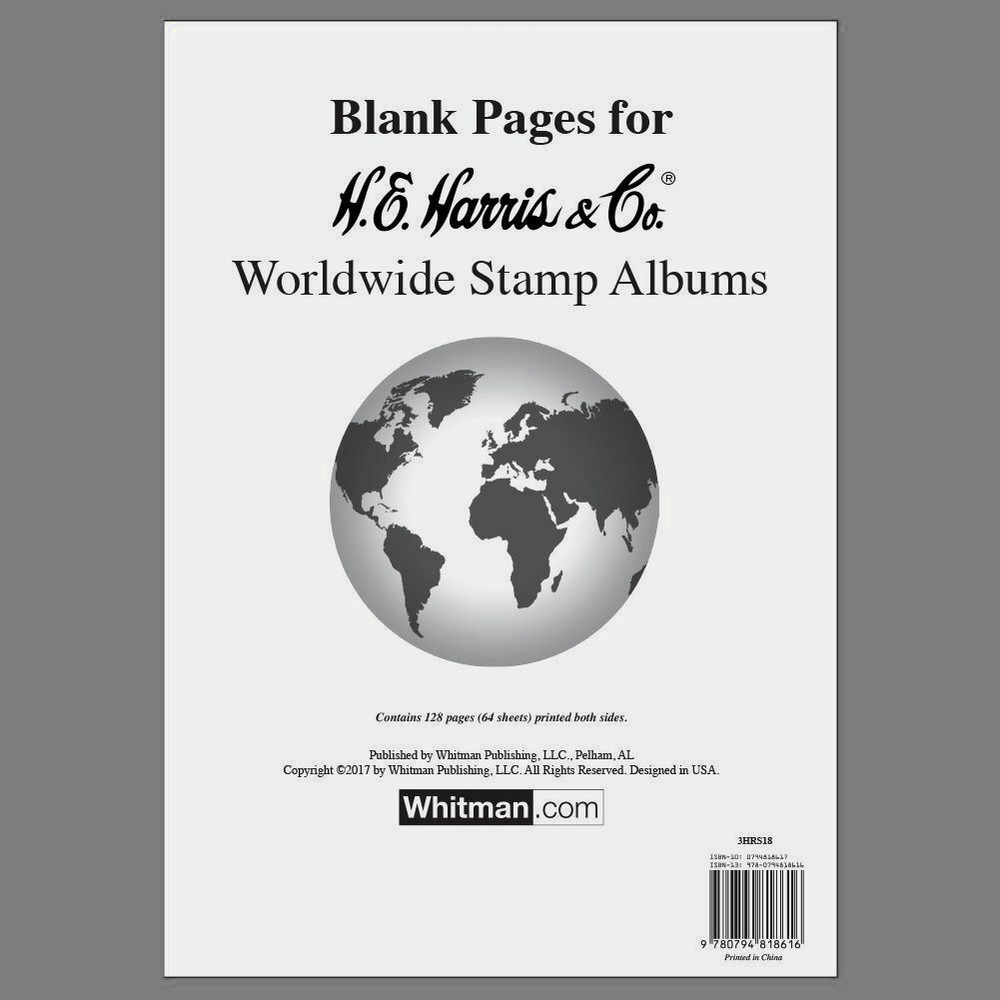 H E Harris Statesman Stamp Album Supplement Blank Pages