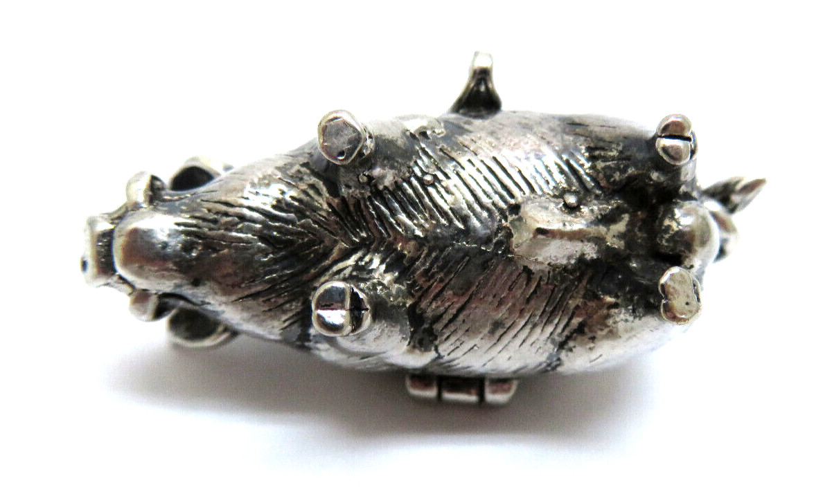 Vintage Silver Plate Heavy Figural PIG HOG BOAR Trinket Box ~ 45 g