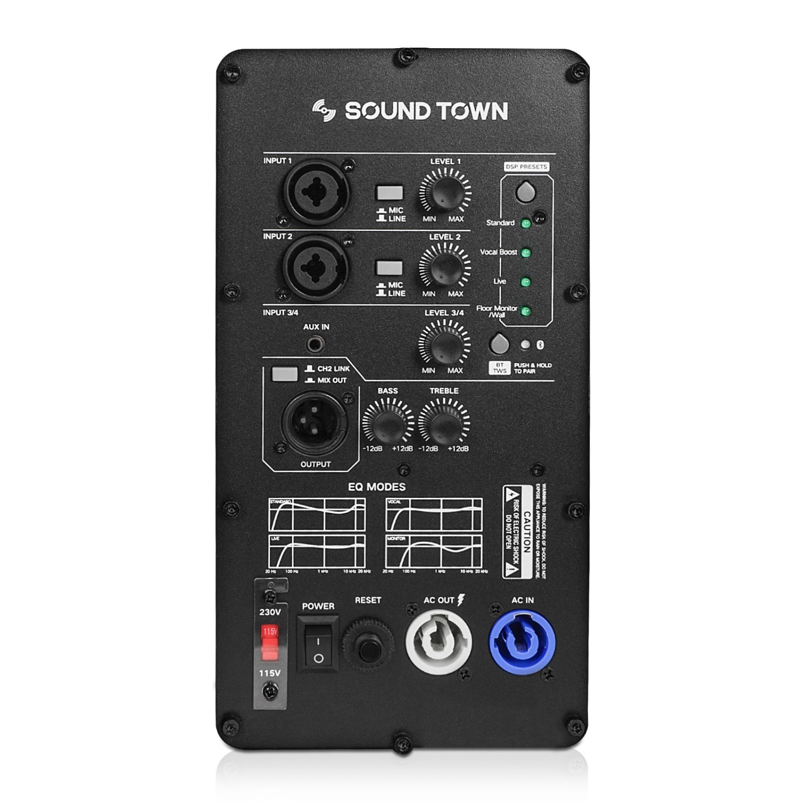 Sound Town 10" Powered 2-Way Stage Monitor Speaker for Live Sound (CARME-S10MPW)