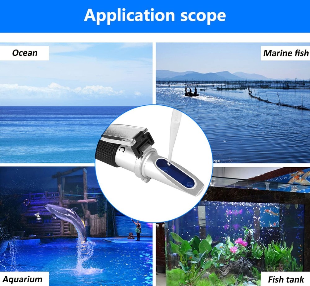 Hallocool Salinity Refractometer for Aquarium Saltwater Seawater Marine Fishkeep