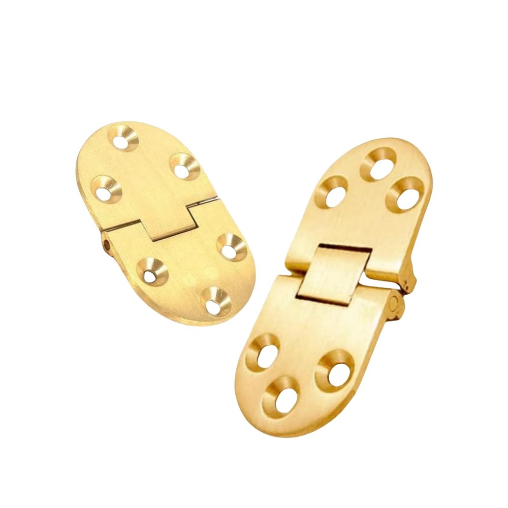 2pcs Solid Brass Hinges Door Flip Folding Tabletop Concealed 1.85 Inch 47mm