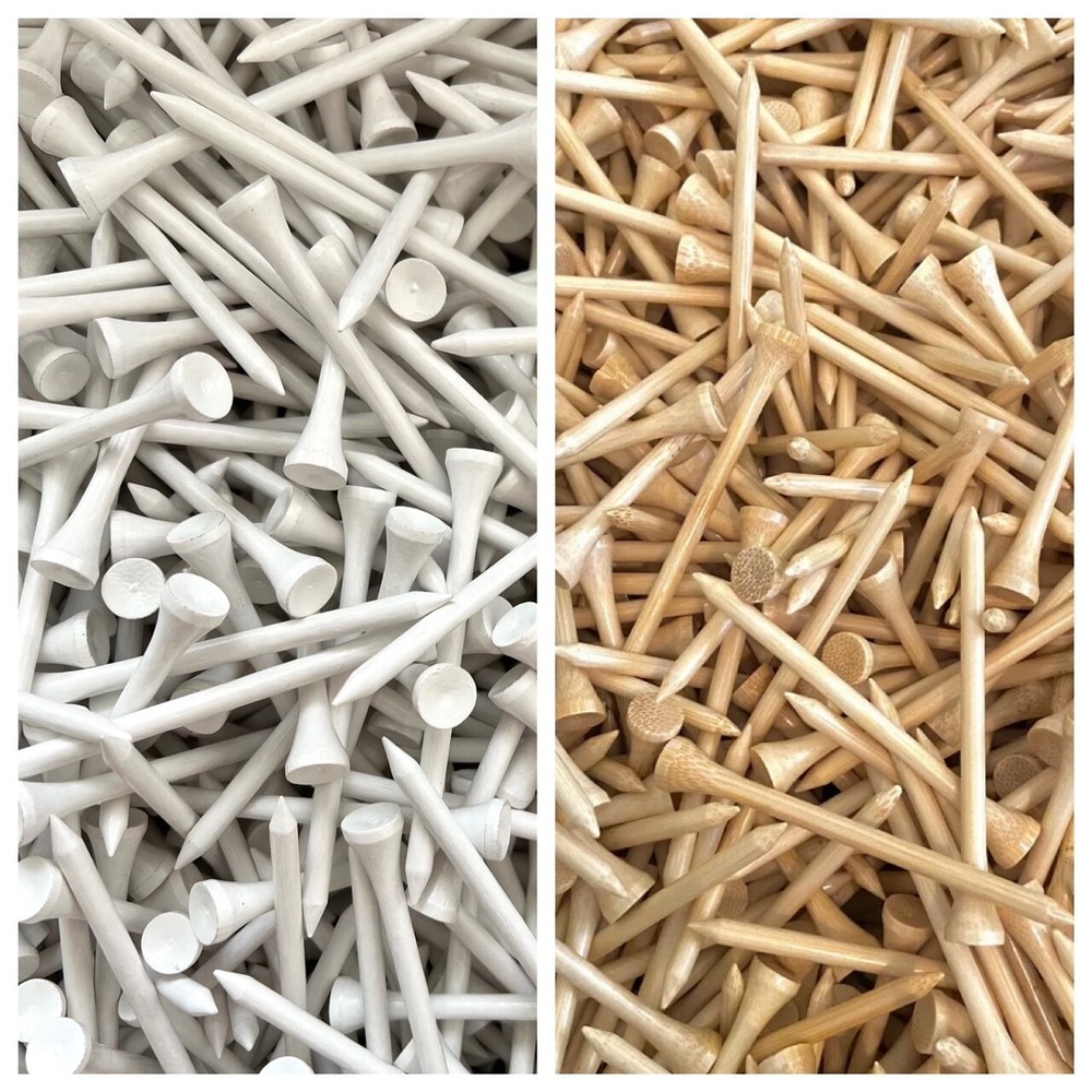 3.25" Long Premium Bamboo Golf Tees (Choose Color & Quantity)