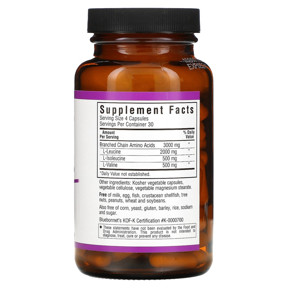 BCAAs 4:1:1 Ratio, 120 Vegetable Capsules