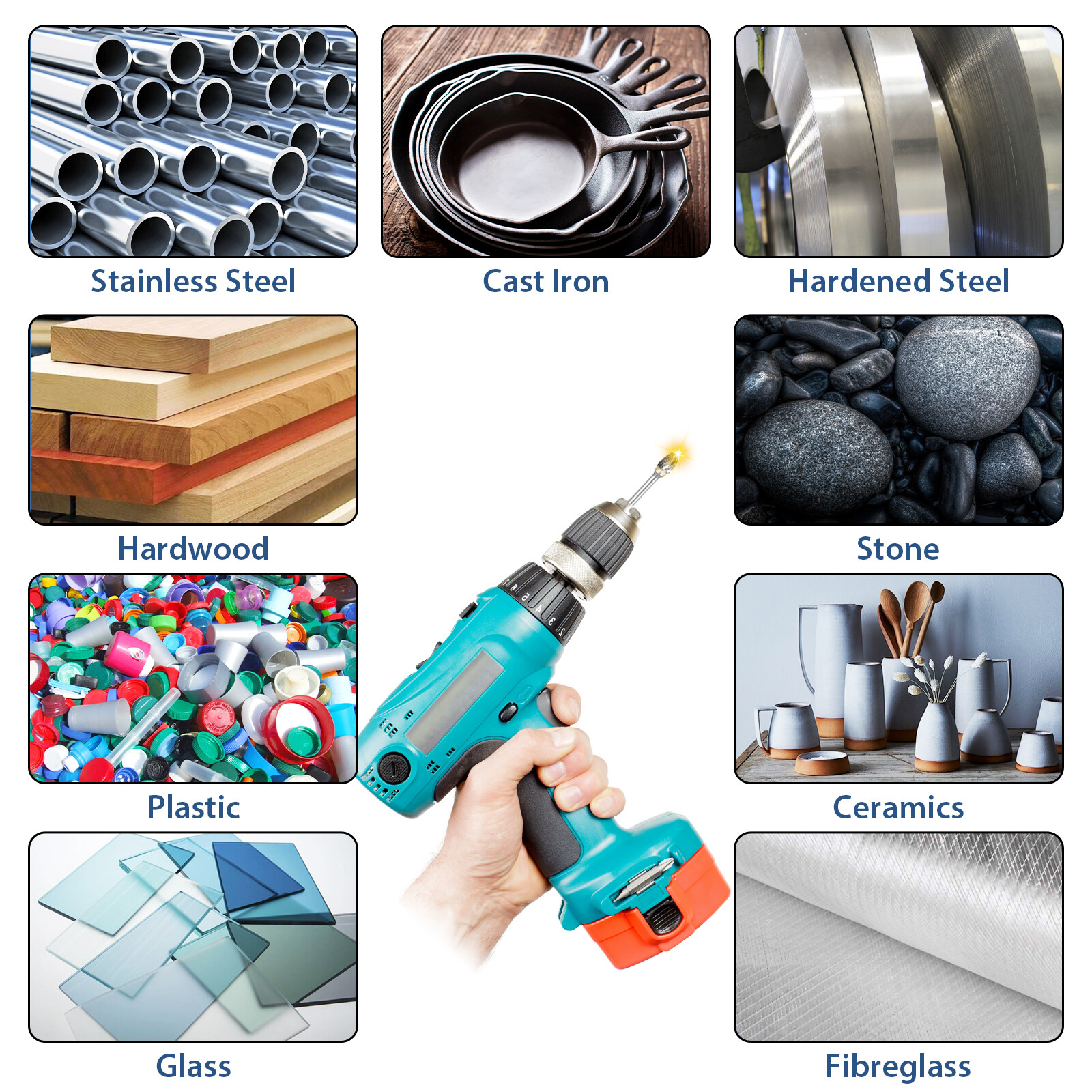 20Pcs Tungsten Carbide Steel Rotary Burr Die Grinder Bit 1/8in Shank Carving Set