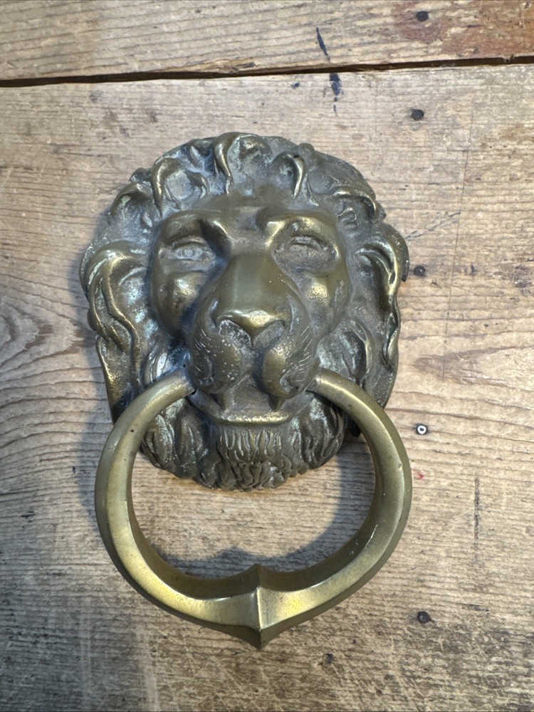 Solid Brass Lion Head Door Knocker