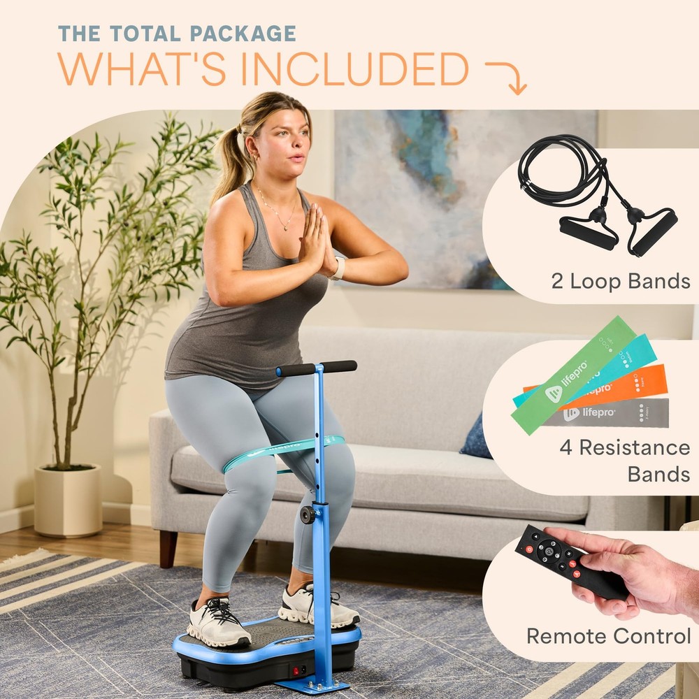Lifepro TrimLite Vibration Plate Exercise Machine with Handlebars – Whole Bod...