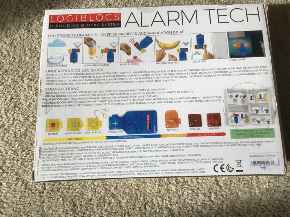 Logiblocs E-Building Blocks System Alarm Tech Electronics Kit Imagine Station 4M