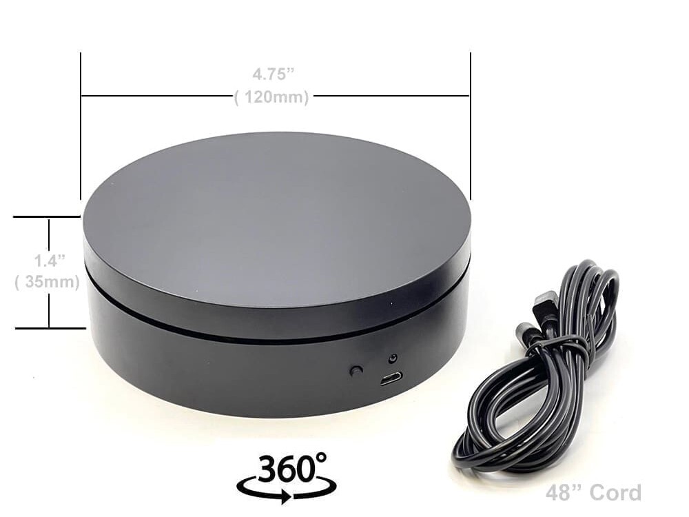 MINI TURNTABLE ROTATING DISPLAY STAND 4.75" BLACK FOR 1/64 SCALE MODELS E12-BK