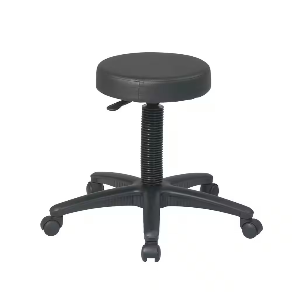 Pneumatic Backless Black Drafting Stool