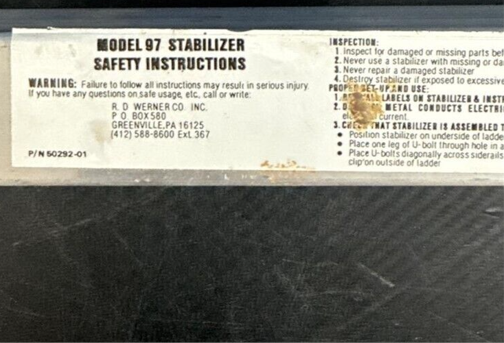 Werner Universal Stabilizer Model 97 Extension Ladder Accessory