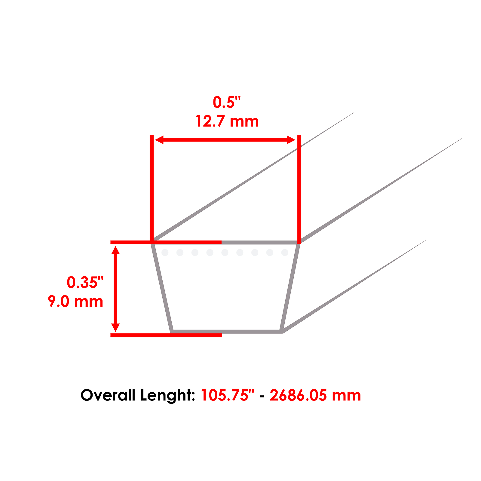 Mower Deck Belt for Husqvarna YTH2246 YTH18K46 YTH20K46 YTH20V46 YTH2146 46"