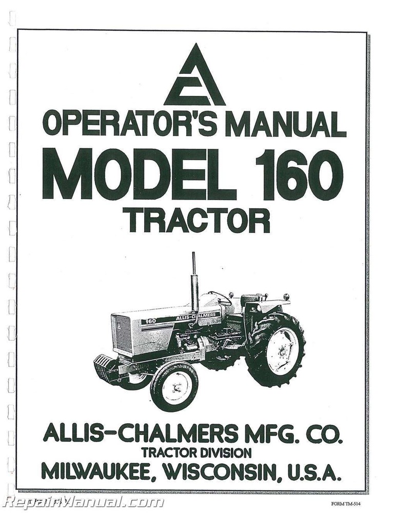 Allis Chalmers 160 Diesel Operators Manual