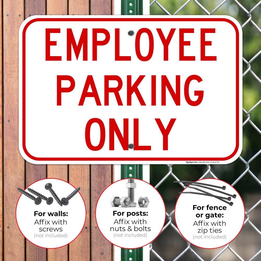 Employee Parking Only Red Sign,