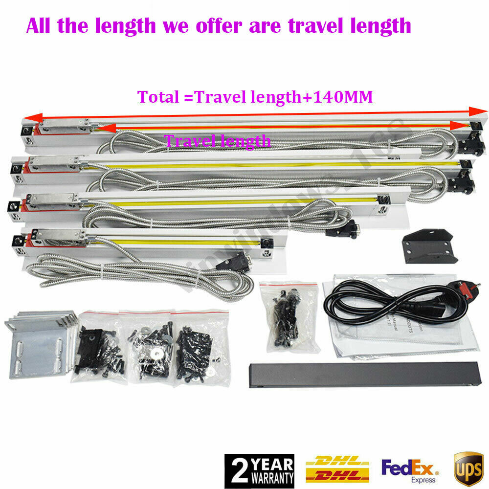 ToAuto LCD Digital Readout DRO Display Linear Scale Glass Sensor 100-2000MM, DHL