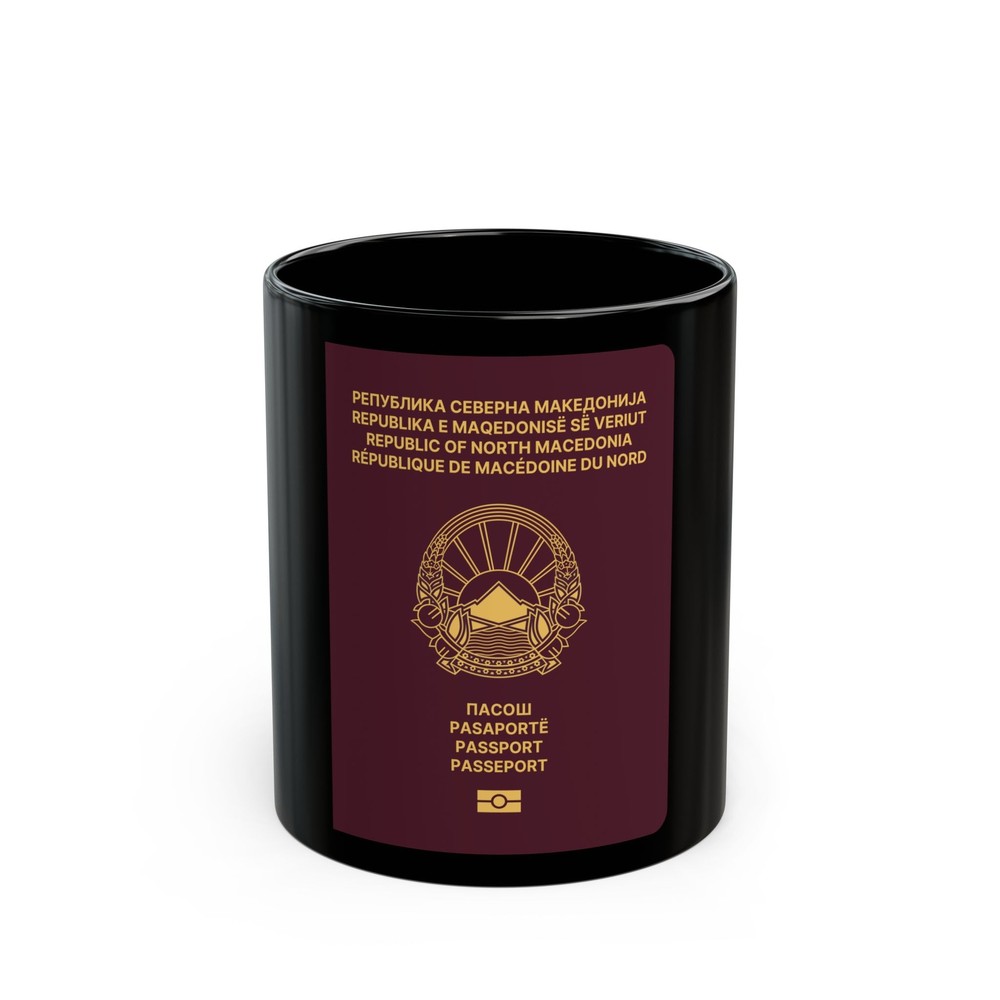 Macedonian Passport (Type B) - Black Coffee Mug