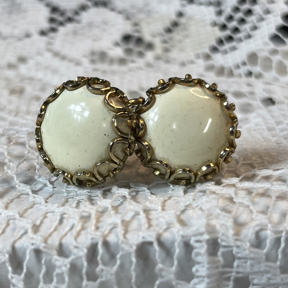 Vintage Button Screw Earrings Coro