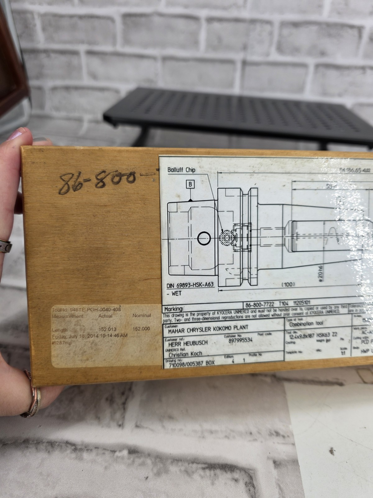 Kyocera Tool Holder Wood Storage Case – EMPTY – Hollow Interior –Made in Germany