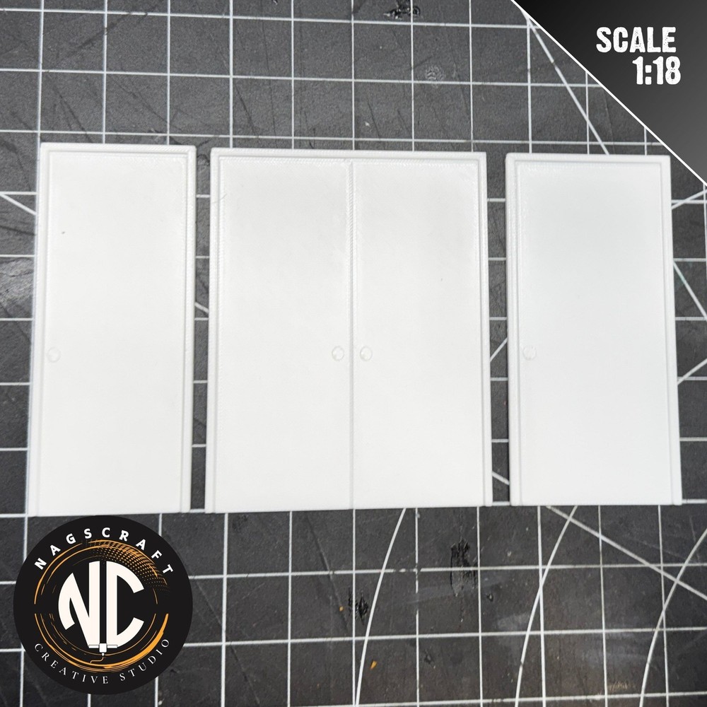 Miniature 1:18 Scale Solid Panel Door for Diecast Diorama Model by Nagscraft