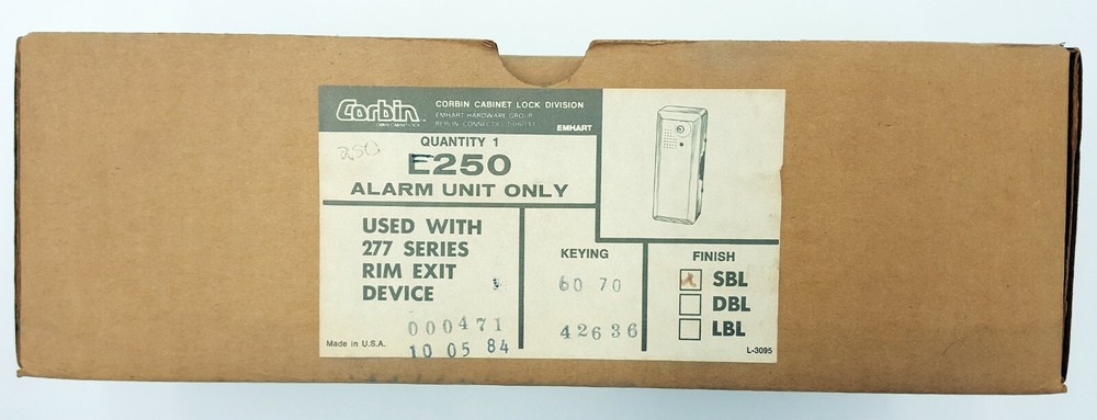 Corbin Russwin Alarm Unit 277 Series Rim Exit Device E250