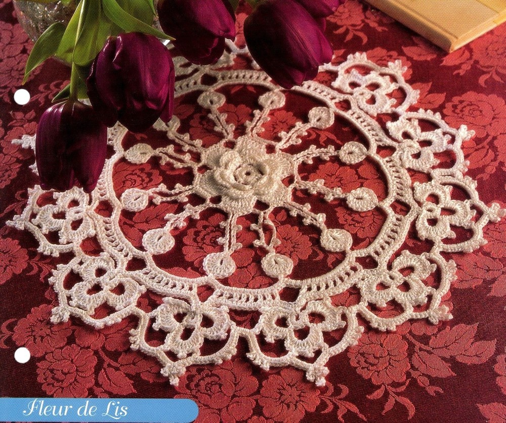 HOWB/Fleur de Lis Doily/CROCHET PATTERN INSTRUCTIONS ONLY